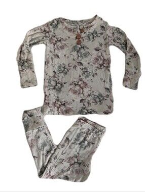Posh Peanut Two-Piece Pajama Set Floral Rose Print 2T Baby Girl's Viscose Bamboo